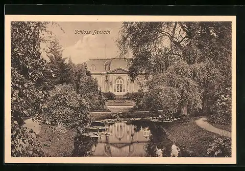 AK Benrath, Schloss vom Garten aus gesehen