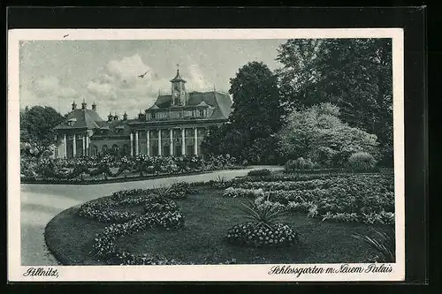 AK Dresden-Pillnitz, Schlossgarten mit Neuem Palais