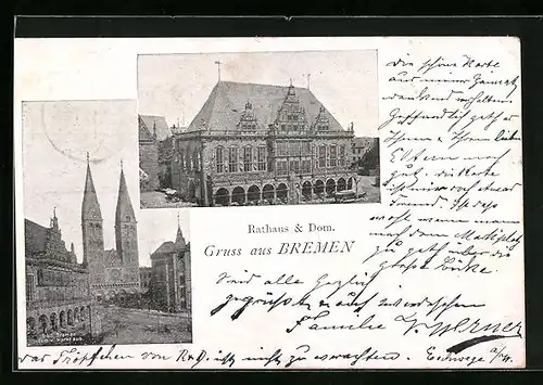 AK Bremen, Rathaus und Dom