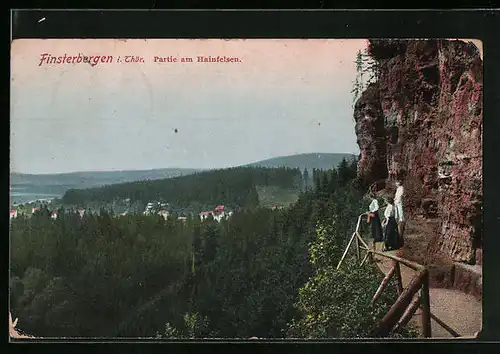 AK Finsterbergen i. Thür., Partie am Hainfelsen