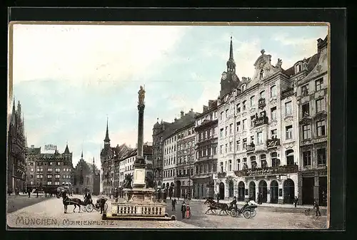 Präge-AK München, Partie am Marienplatz