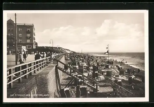 AK Westerland, Strand und Promenade