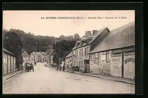 AK La Rivière-Thibouville, Grande Rue, Avenue de la Gare