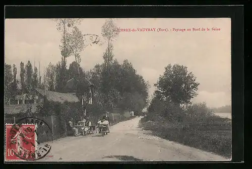 AK Saint-Pierre-du-Vauvray, Paysage au Bord de la Seine