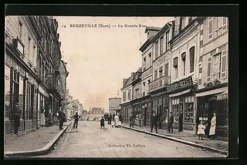 AK Beuzeville, la Grande Rue
