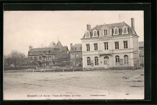 AK Beuzeville, Place de l'Hotel-de-Ville