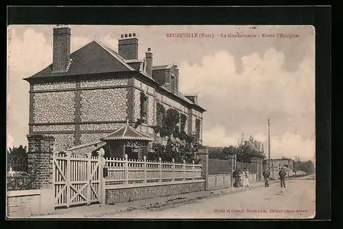 AK Beuzeville, La Gendarmerie, Route d'Epaignes