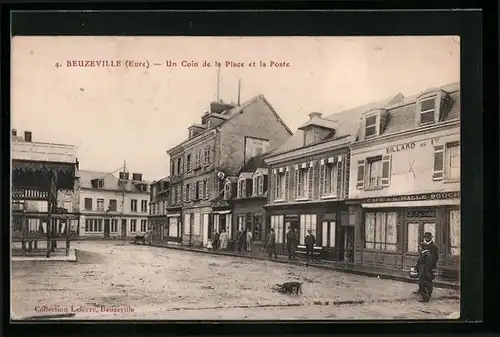 AK Beuzeville, Un Coin de la Place et la Poste