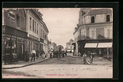 AK Étrépagny, Rue aux Juifs, Strassenpartie