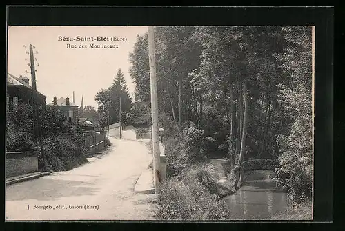 AK Bézu-Saint-Éloi, Rue des Moulineaux, Strassenpartie