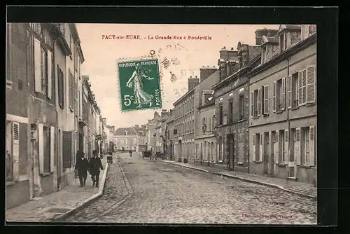 AK Pacy-sur-Eure, La Grande-Rue à Boudeville, Strassenpartie