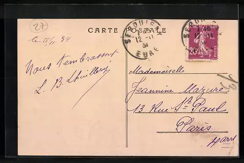 AK Serquigny, Place du Vieux-Pont