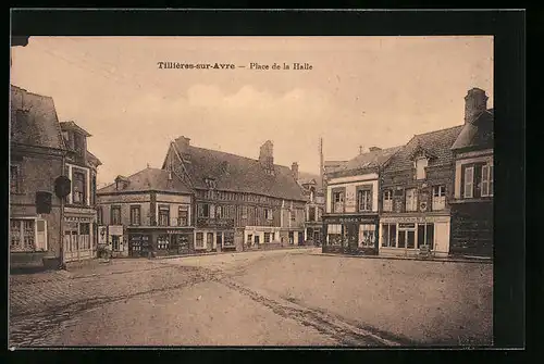 AK Thillières-sur-Avre, Place de la Halle