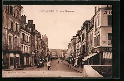 AK Pont-Audemer, Rue de la République, Strassenpartie