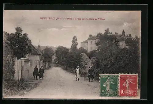 AK Breuilpont, Entrée du Pays par la route de Villiers
