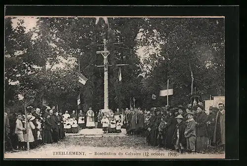 AK Theillement, Bénédiction du Calvaire 1919