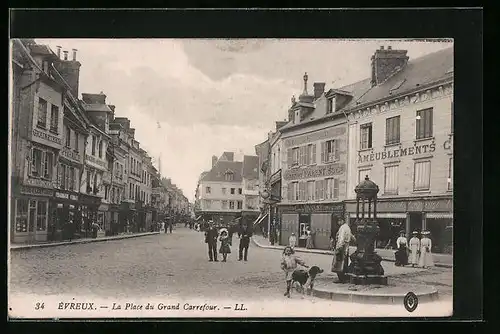 AK Évreux, La Place du Grand Carrefour