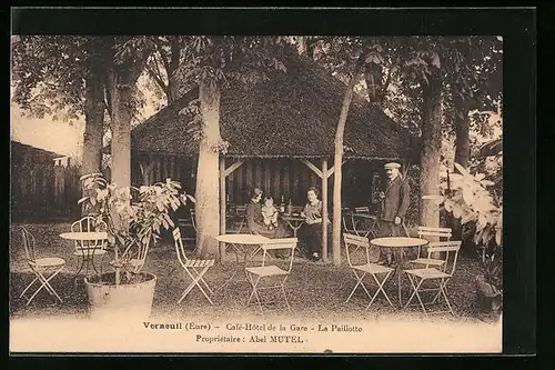AK Verneuil, Café-Hotel de la Gare, La Paillotte