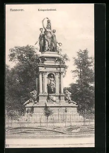 AK Hannover, am Kriegerdenkmal