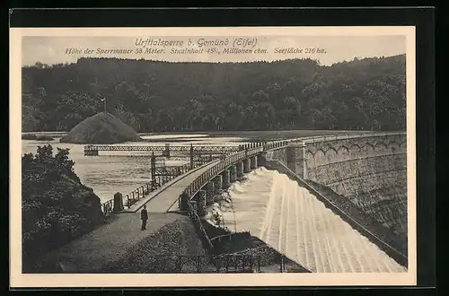 AK Gemünd / Eifel, Urfttalsperre mit Sperrmauer