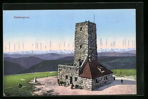 AK Feldberg / Schwarzwald, Partie am Feldbergturm mit Gasthaus