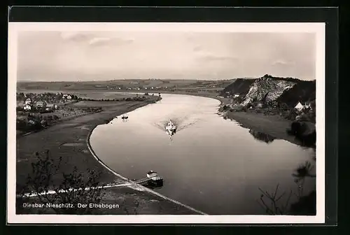 AK Diesbar-Nieschütz, Blick auf den Elbebogen
