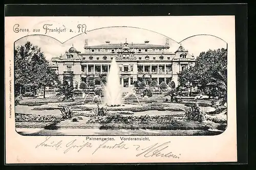 AK Frankfurt-Westend, Palmengarten, Vorderansicht