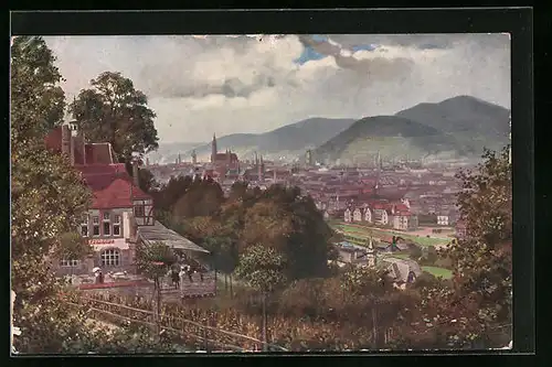 AK Freiburg i. Br., Panoramablick vom Lorettoberg