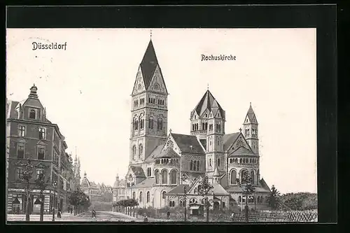 AK Düsseldorf, Partie an der Rochuskirche