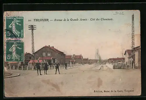AK Tergnier, Avenue de la Grande Armée, Cité des Cheminots