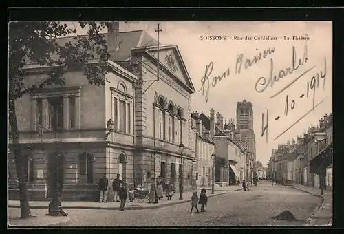 AK Soissons, Rue des Cordeliers, Le Théâtre