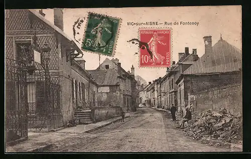 AK Vic-sur-Aisne, Rue de Fontonoy