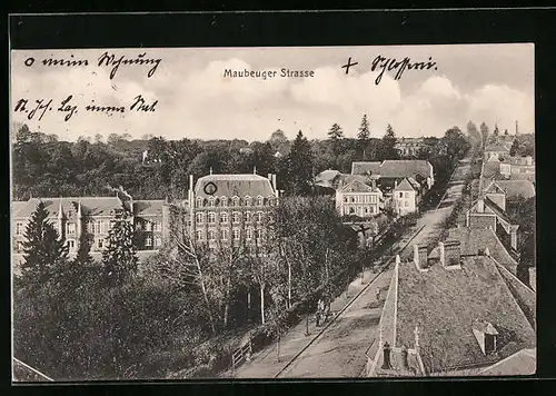 AK Maubeuge, Strasse aus der Vogelschau