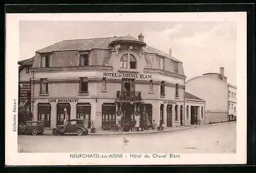 AK Neufchatel-sur-Aisne, Hotel du Cheval Blanc