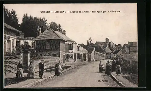 AK Oulchy-le-Chateau, Avenue de la Gare, Rue Quinquet de Monjour