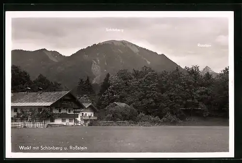 AK Winkl, Ortspartie mit Schönberg und Rossstein