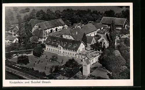 AK Storzeln, Kinderheim und Gutshof Storzeln aus der Vogelschau