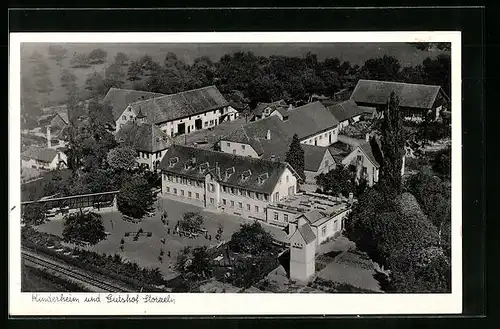 AK Storzeln, Kinderheim und Gutshof Storzeln aus der Vogelschau