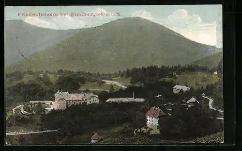 AK Kandern, Heilstätte Friedrichsheim aus der Vogelschau