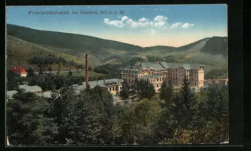 AK Kandern, Heilstätte Friedrichsheim aus der Vogelschau