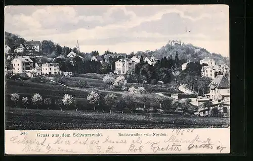 AK Badenweiler, Ortsansicht von Norden