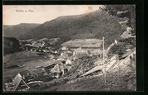 AK Höfen an der Enz, Ortsansicht aus der Vogelschau