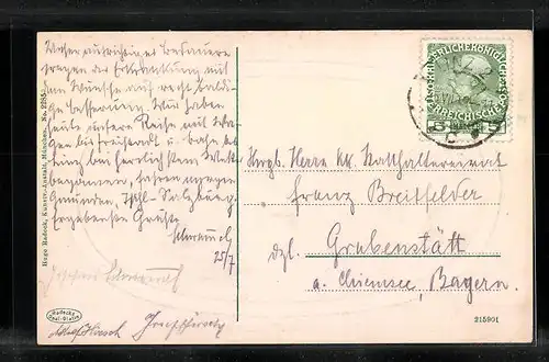 AK Linz a. D., Oberer Hauptplatz im Passepartout-Rahmen