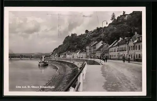 AK Linz a. d. D., Obere Donaulände
