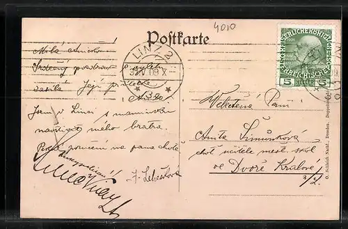 AK Linz a. D., Blick vom Bauernberg