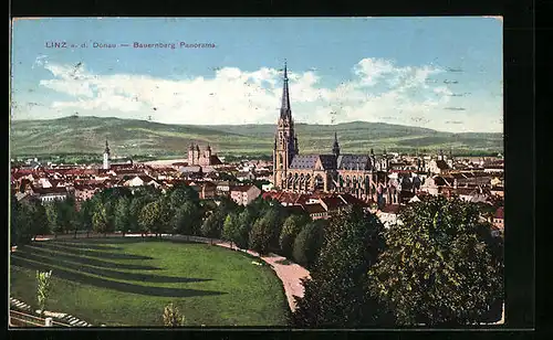 AK Linz a. d. Donau, Bauernberg Panorama