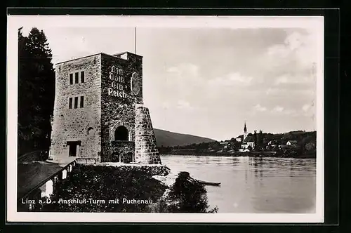 AK Linz a. D., Anschluss-Turm mit Puchenau