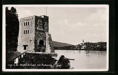 AK Linz a. D., Anschluss-Turm mit Puchenau