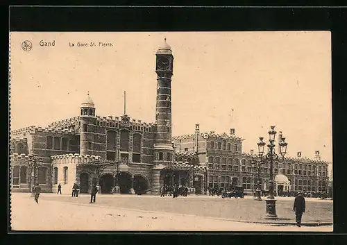 AK Gand, La Gare St. Pierre, Bahnhof