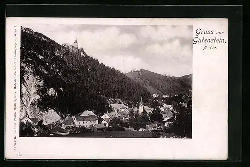 AK Gutenstein, Ortsansicht aus der Vogelschau